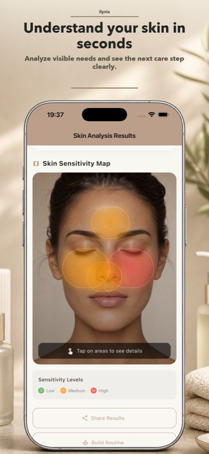 ilysia skin heatmap result screen